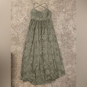 Anthropologie BHLDN Zoe Open Back Lace Floral Cottagecore Coastal Midi Dress